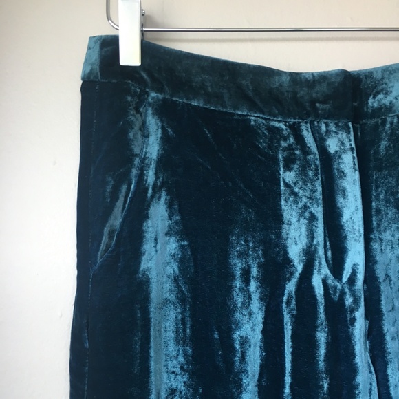teal velvet pants